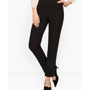 Talbots Womens Hampshire Black Heart Print Ankle Pants Size 12